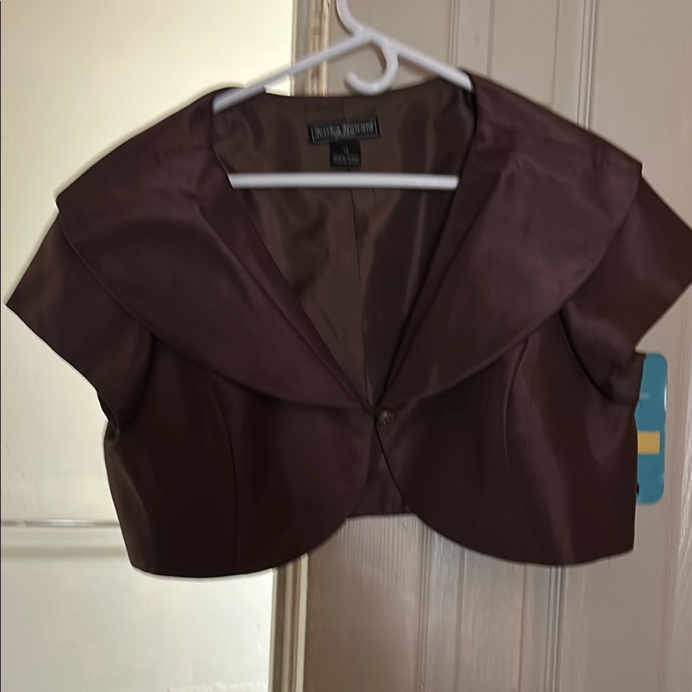 Jessica Howard Brown Sailor Collar Fitted Cape